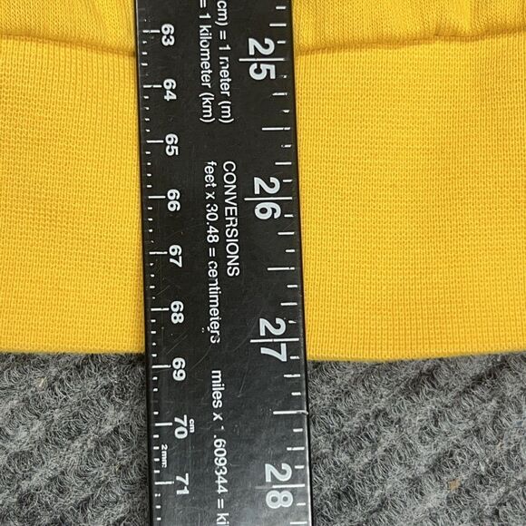 ADIDAS Hoodie Mens Medium Yellow Feel Cozy Pullover Sweatshirt Kangaroo Pouch - Picture 13 of 14